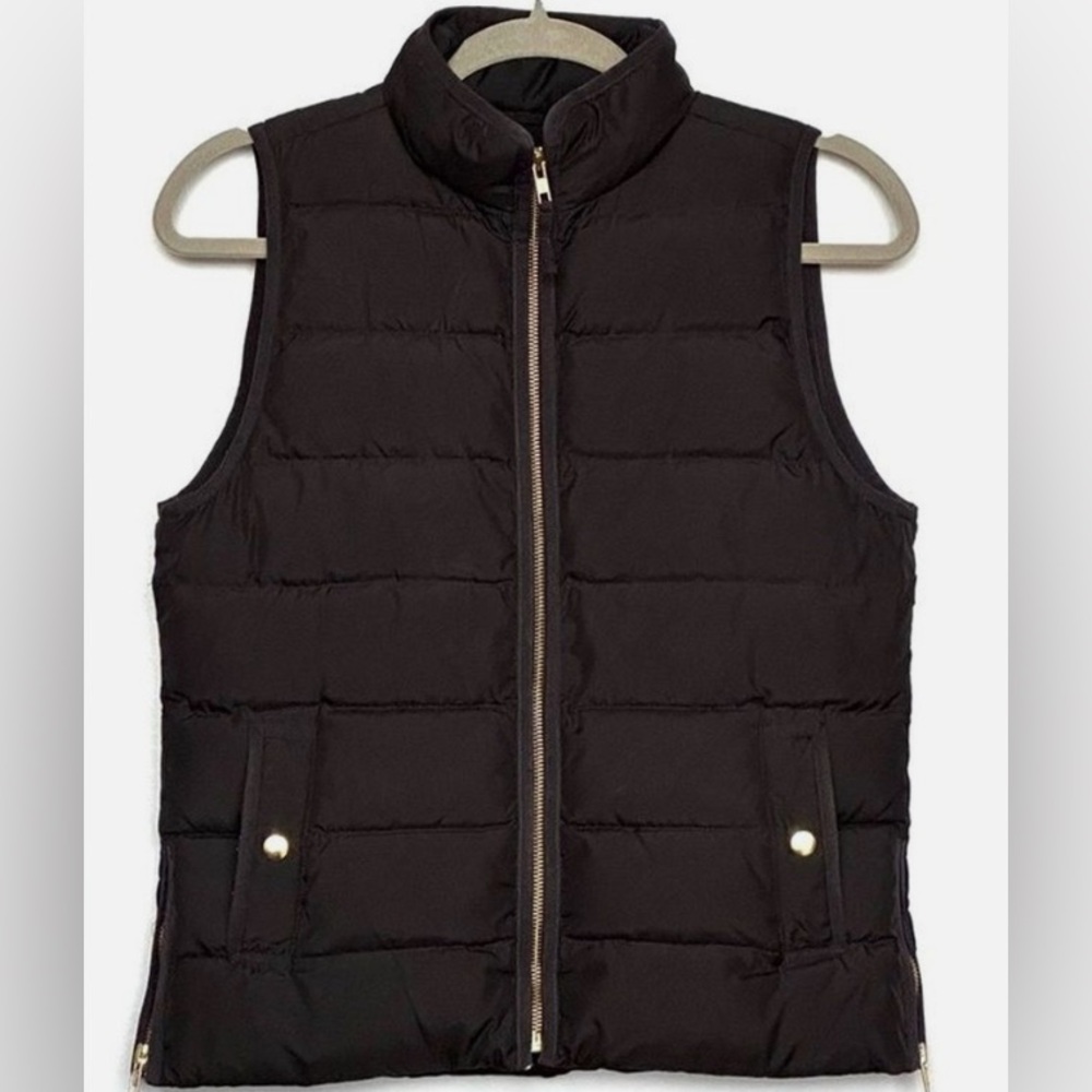J. Crew Black Coat with Gold Accents